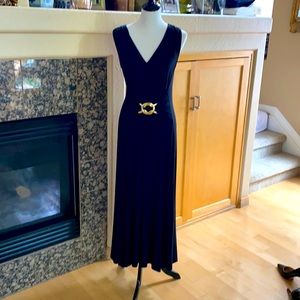 Liz Lange Black Maxi Dress with Gold Accent